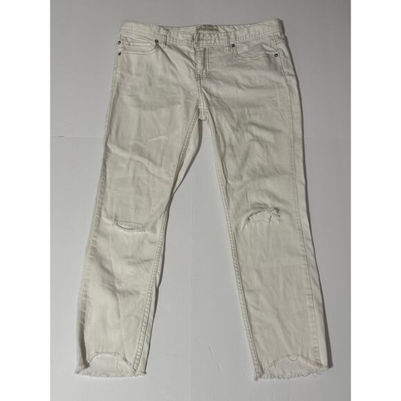 Free People White Distressed Jeans, Size 29 - Picture 1 of 6